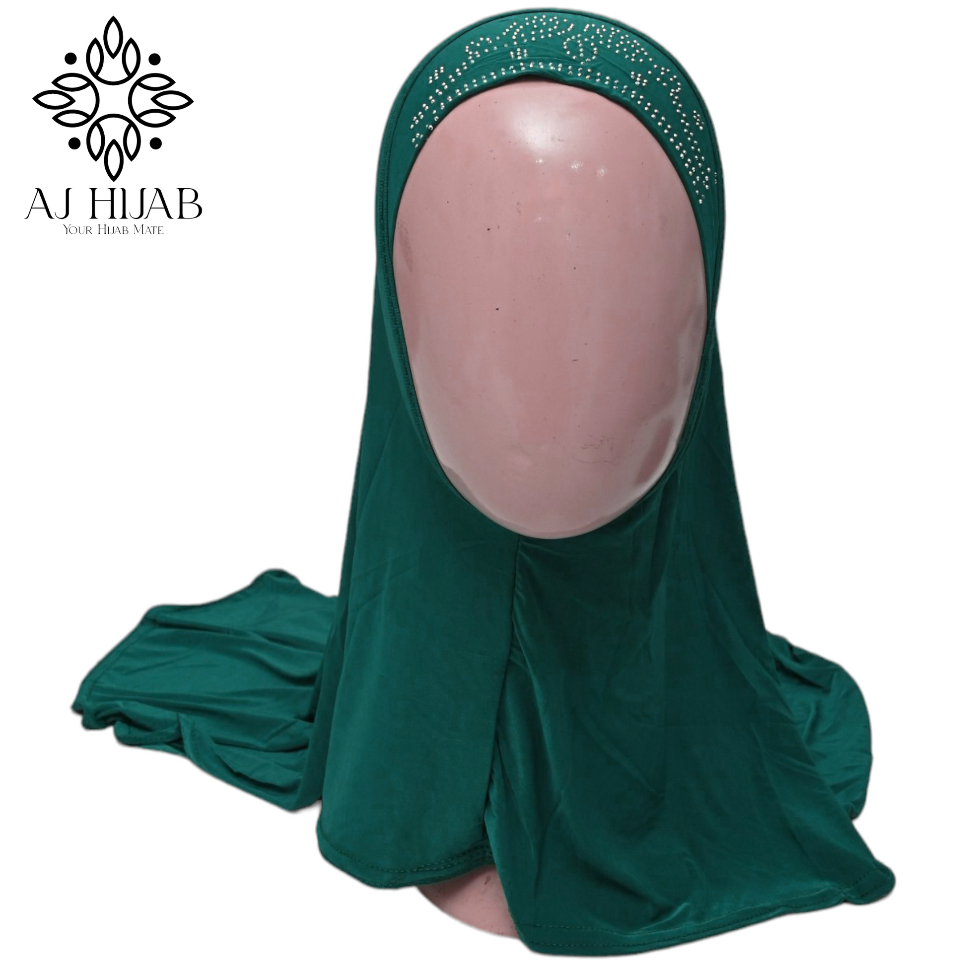 Sea Green Studs Large Makhna - AJ Hijab