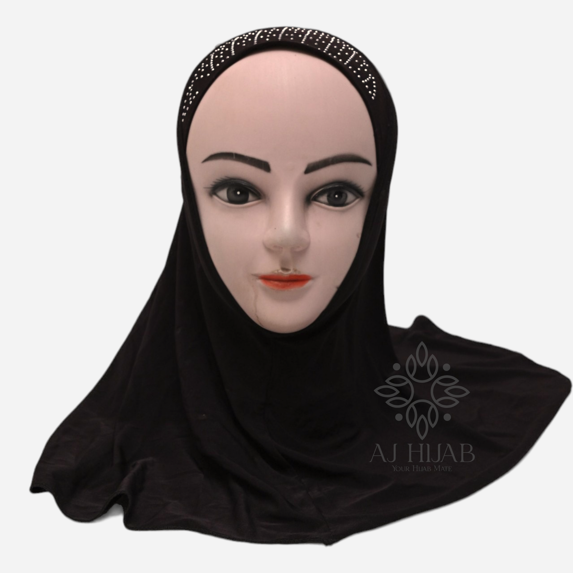 Girl Half Pearl Dark Brown Medium Makhna - AJ Hijab