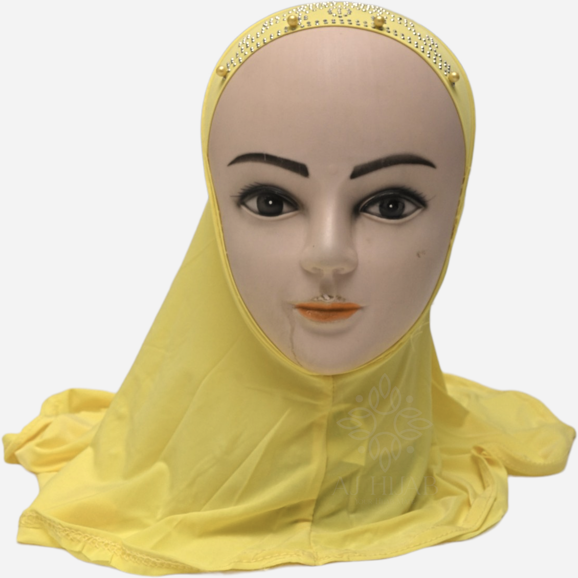 Girl Same Pearl Lemon Yellow Medium Makhna - AJ Hijab