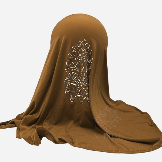 Girl Same Pearl Rust Medium Makhna - AJ Hijab
