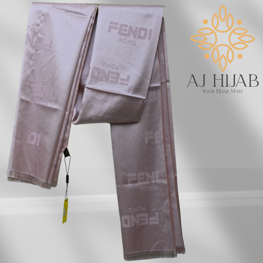 Dust Pink Fendi Silk Mix Hijab - AJ Hijab