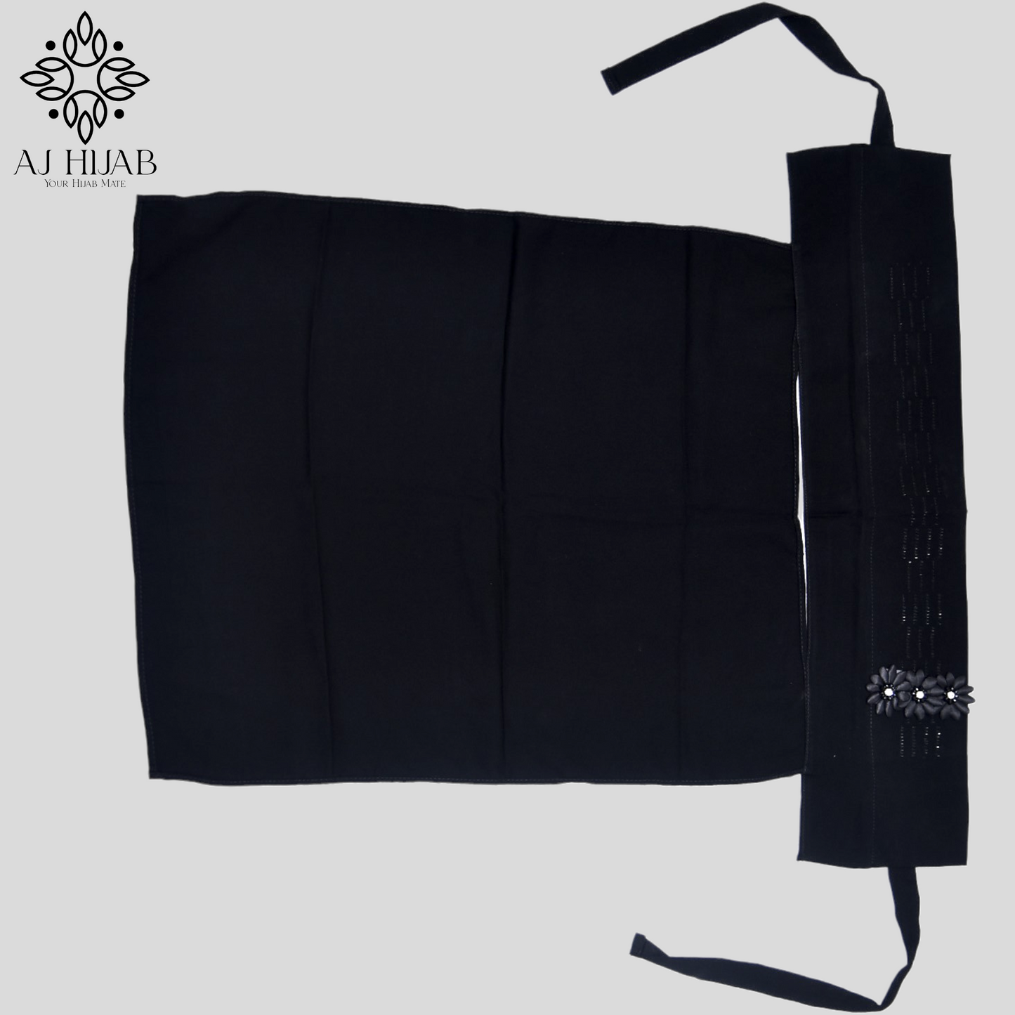 Black Flower Bunch Tie D-Niqab
