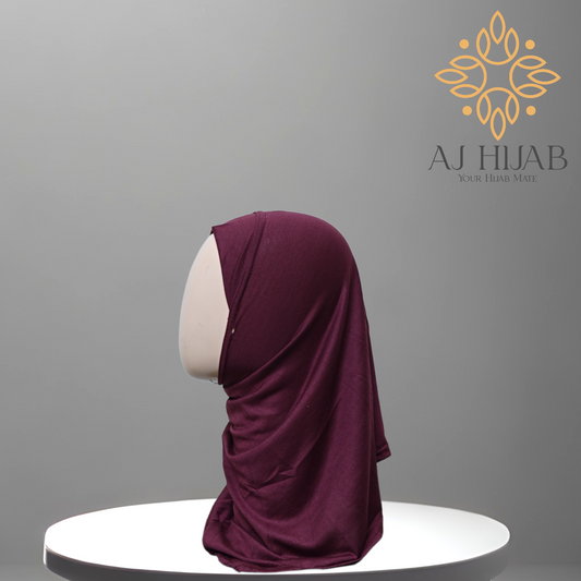 Maroon Cotton Jersey Kids Makhna - AJ Hijab