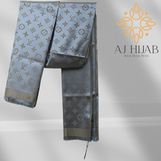 Silverish Phone LV 2 Tone Branded Hijab - AJ Hijab