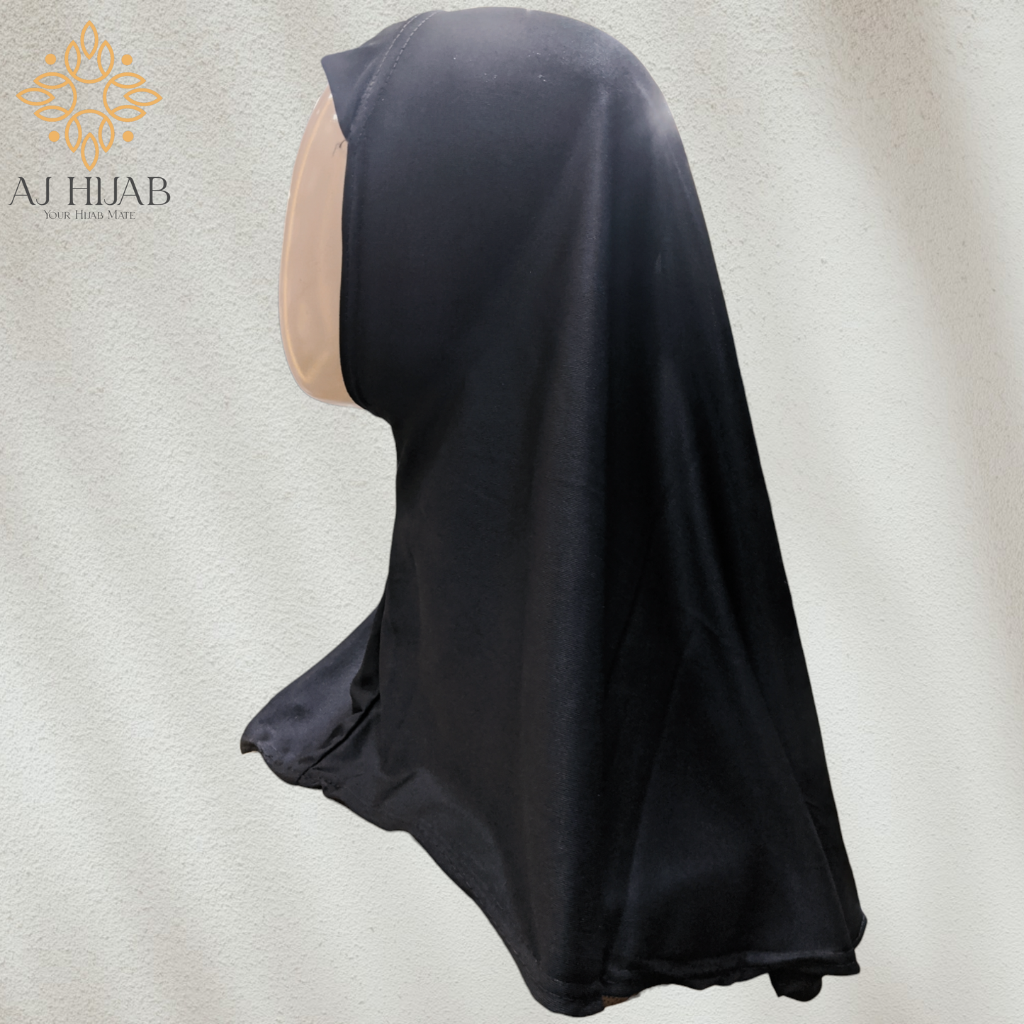 Black Jersey Large Makhna - AJ Hijab