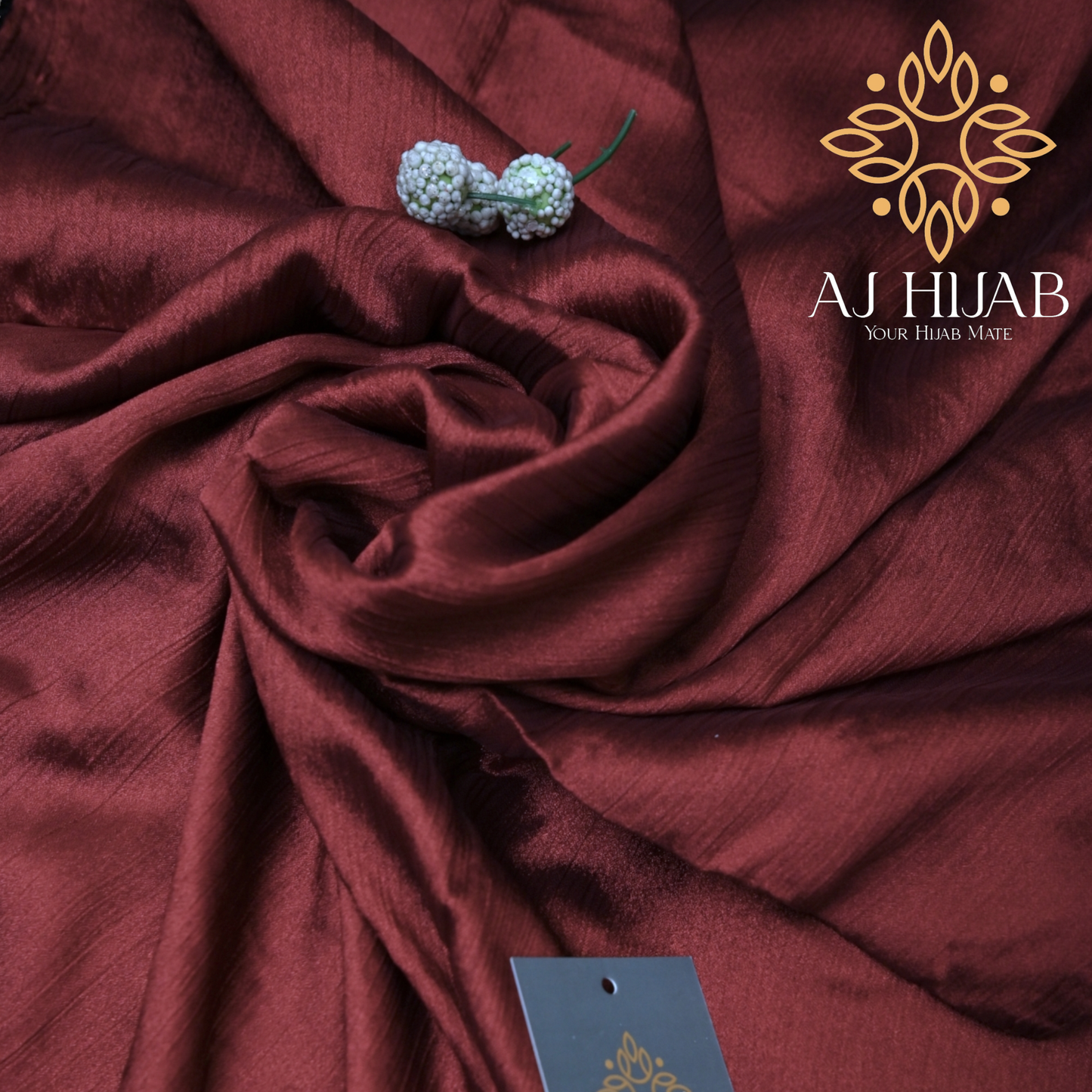 Mulberry Dye Silk Crinkle Hijab - AJ Hijab