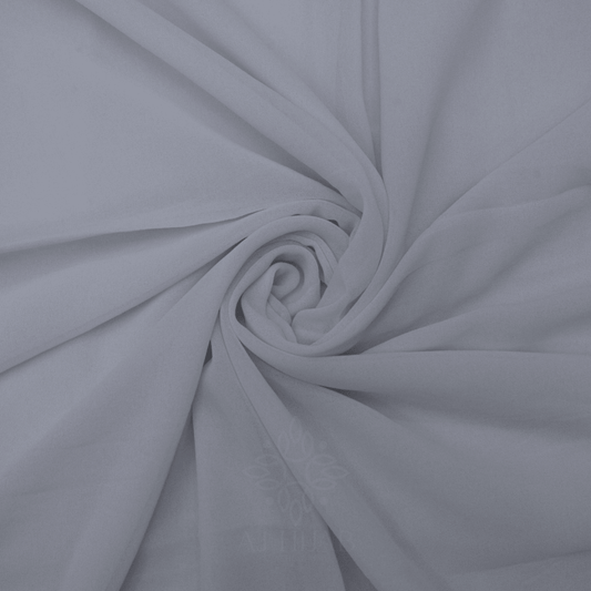 White Premium Georgette Hijab - AJ Hijab