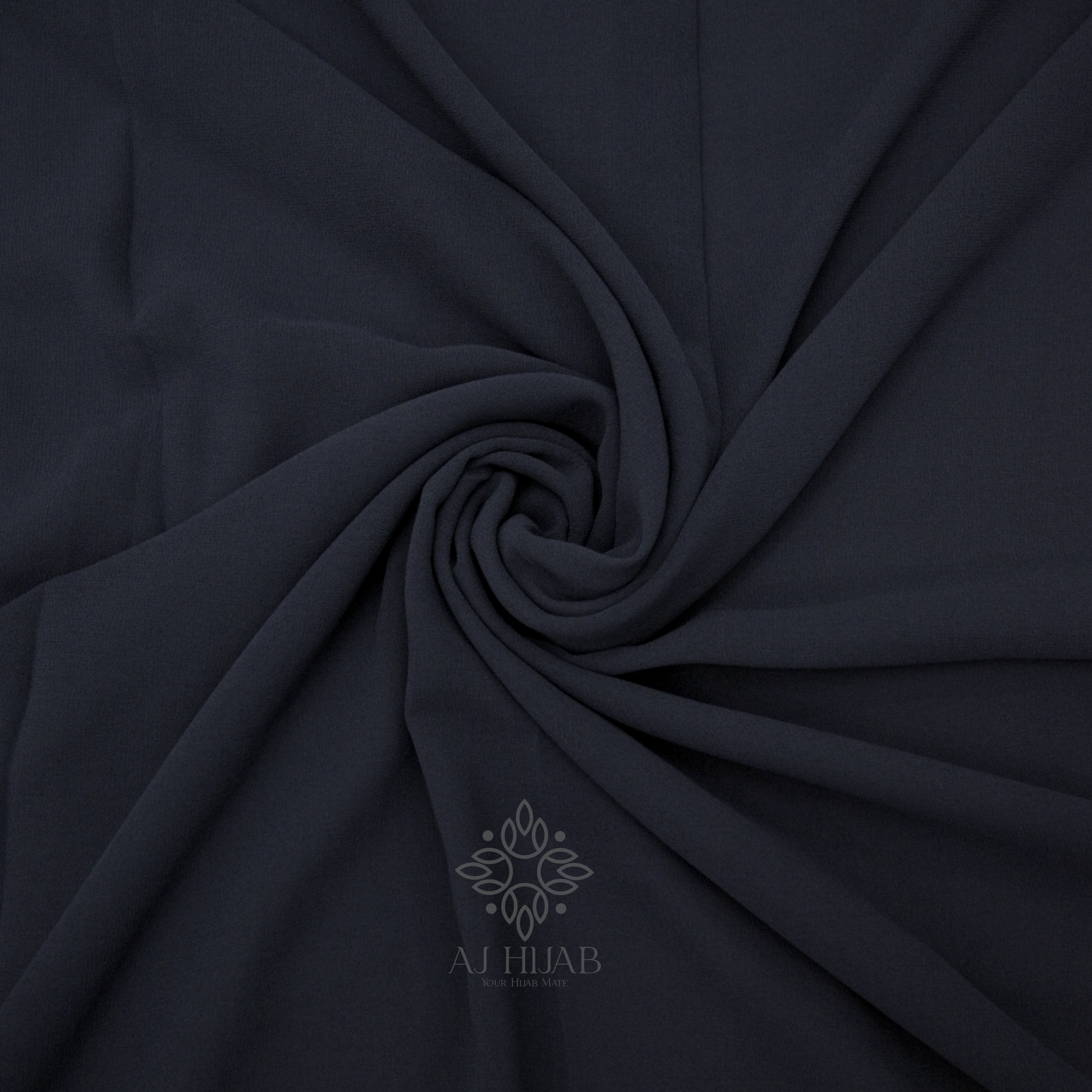 Dark Navy Premium Georgette Hijab - AJ Hijab