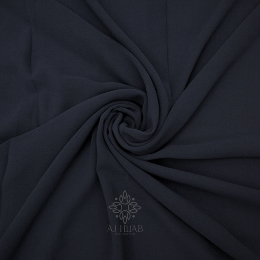 Dark Navy Premium Georgette Hijab - AJ Hijab