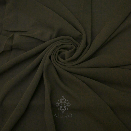 Olive Premium Georgette Hijab - AJ Hijab