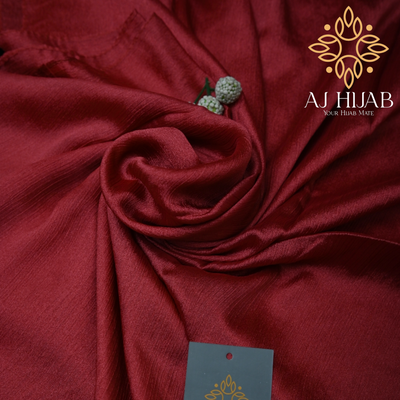 Red Silk Crinkle Hijab - AJ Hijab