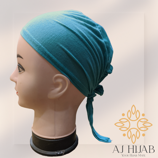 Sea Green Plain Head Tie Cap - AJ Hijab