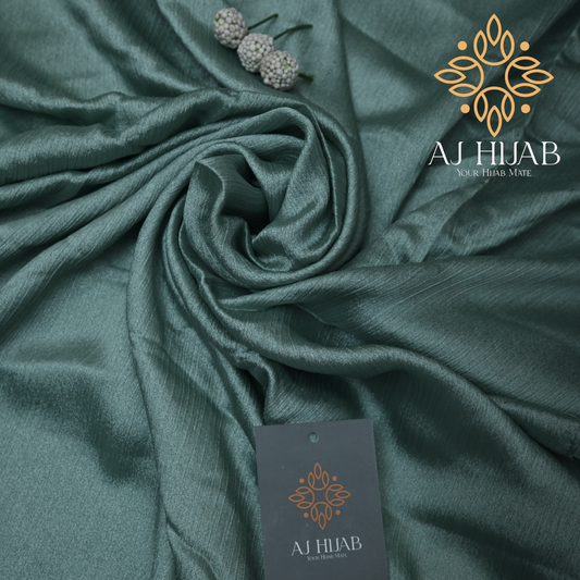 Dark Slate Grey Silk Crinkle Hijab - AJ Hijab