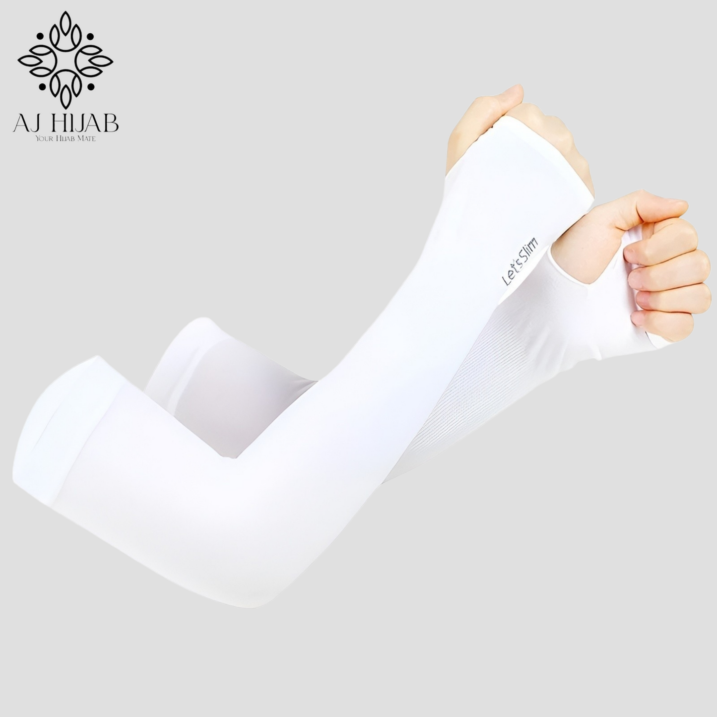 Adult Thumb Hole Arm Sleeves - Off White