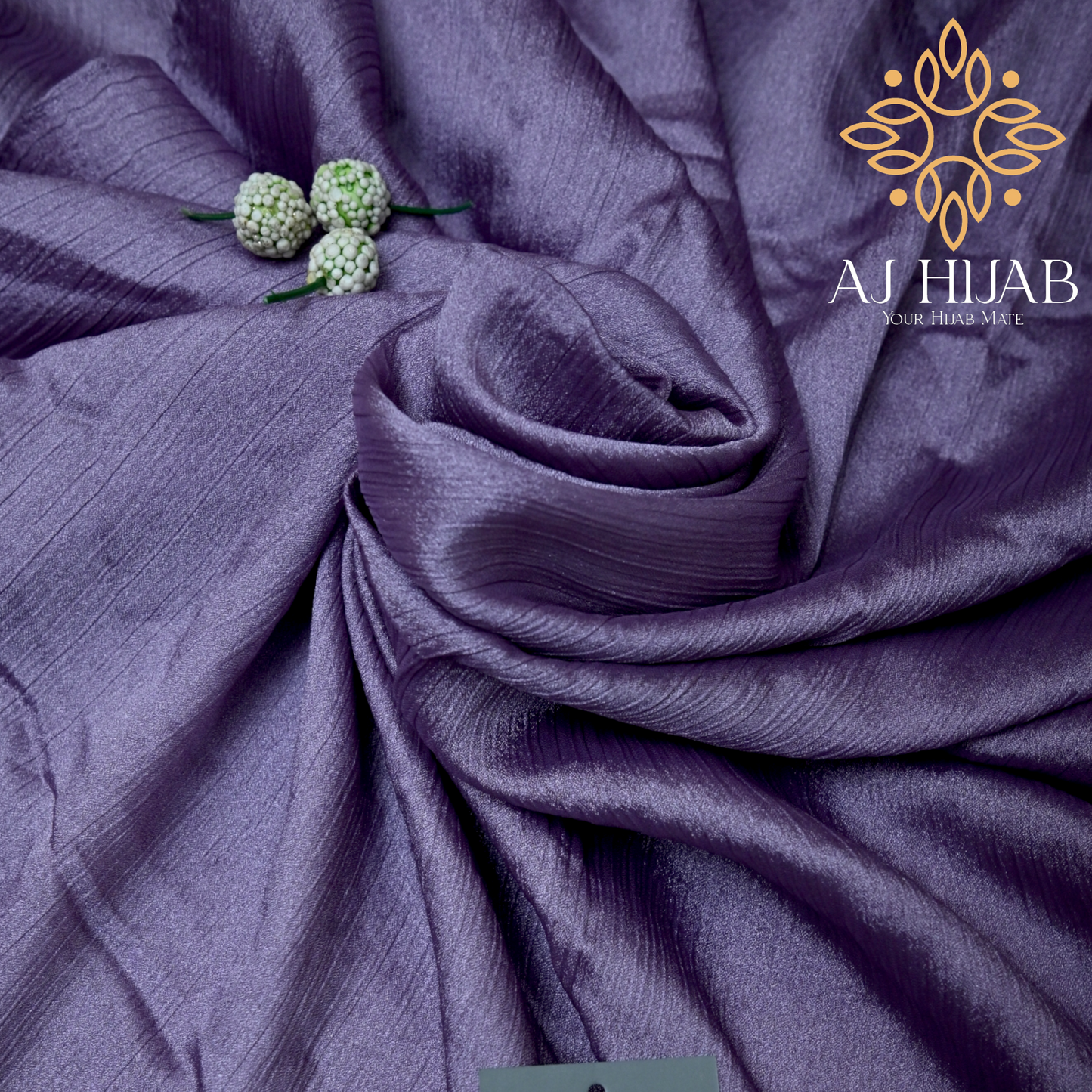 Violet Blue Silk Crinkle Hijab - AJ Hijab